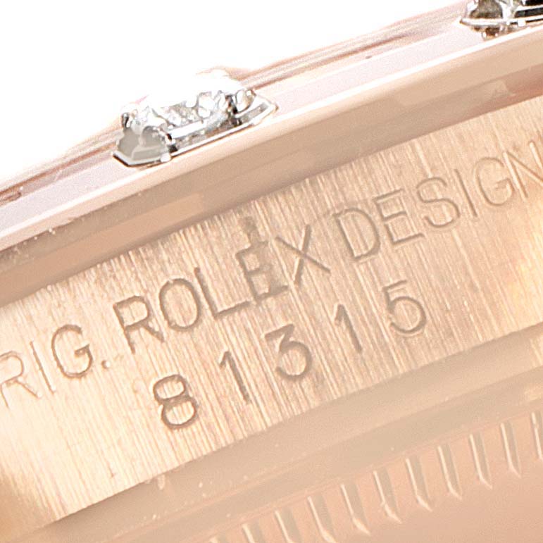 Rolex Pearlmaster 34 18k Rose Gold Diamond Ladies Watch 81315