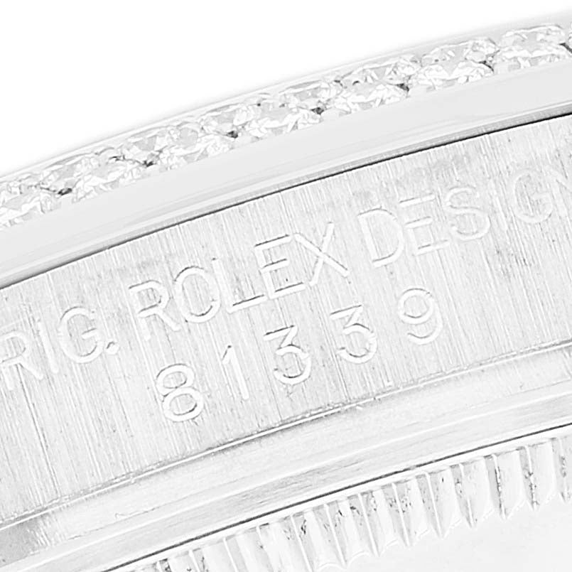 Rolex Pearlmaster 34 18k White Gold MOP Diamond Dial Ladies Watch 81339