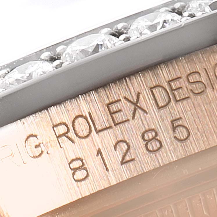 Rolex Pearlmaster 34 Rose Gold Pave Diamond Dial Ladies Watch 81285