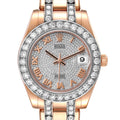 Rolex Pearlmaster 34 Rose Gold Pave Diamond Dial Ladies Watch 81285
