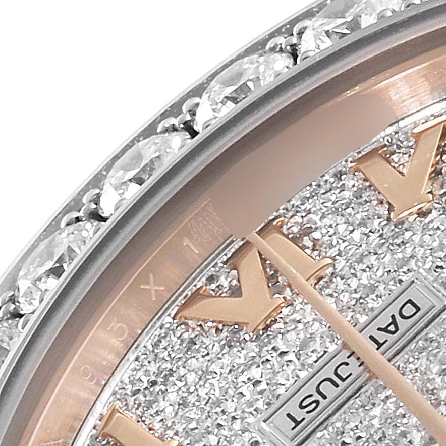 Rolex Pearlmaster 34 Rose Gold Pave Diamond Dial Ladies Watch 81285