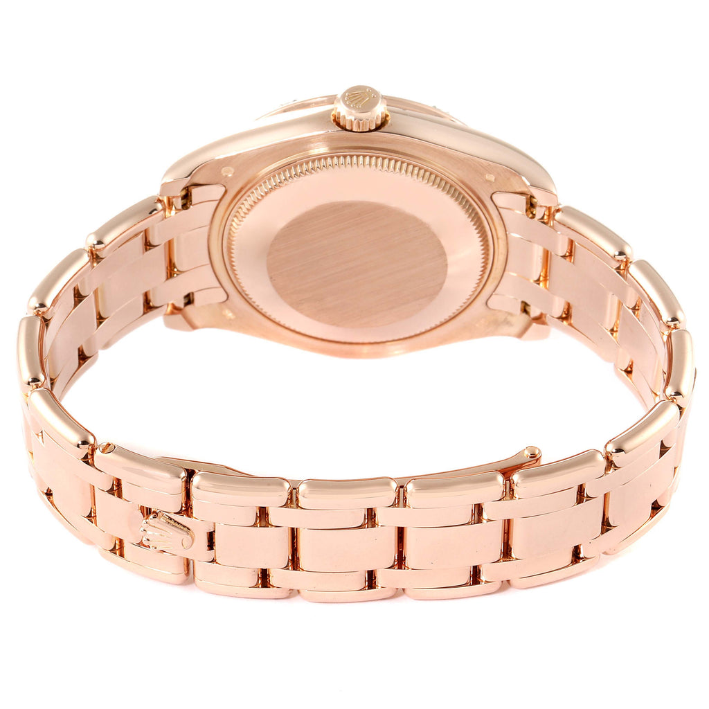Rolex Pearlmaster 34mm Brown Dial Rose Gold Diamond Ladies Watch 81315