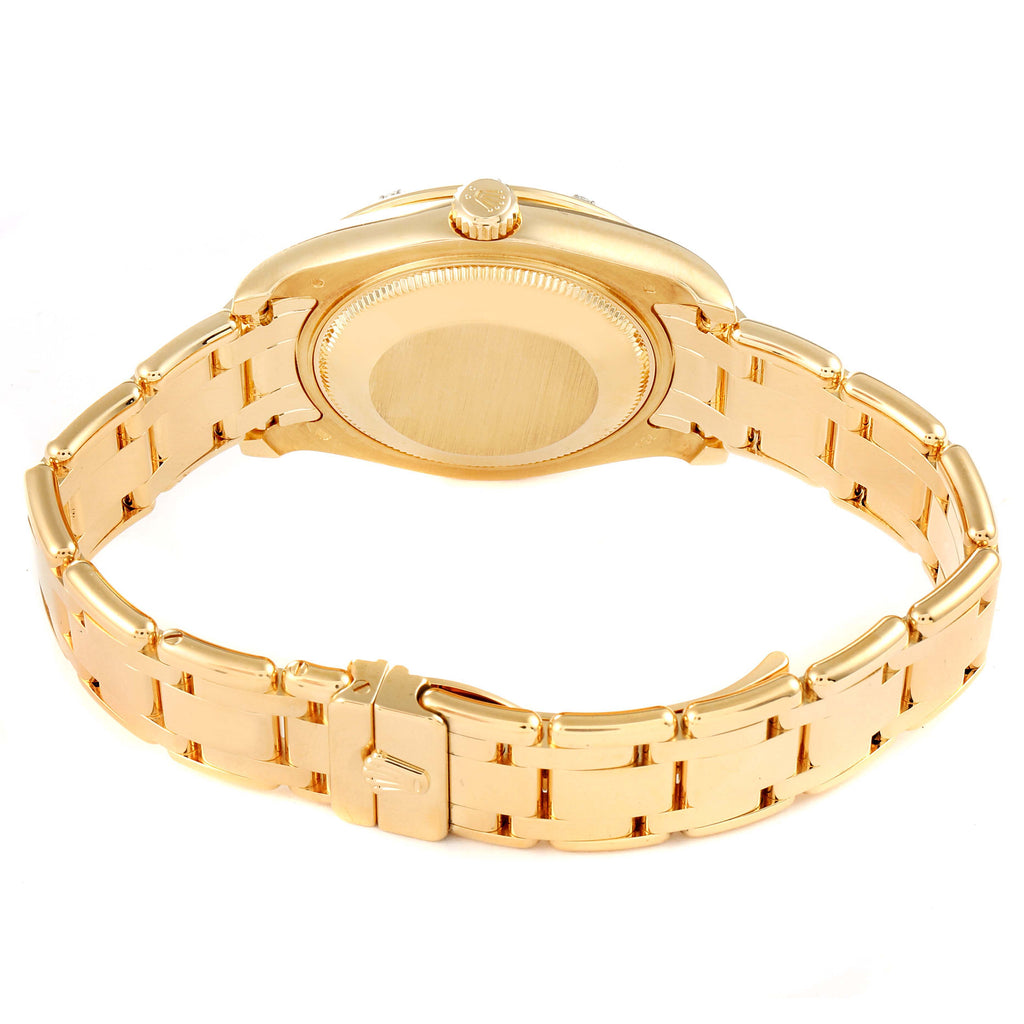 Rolex Pearlmaster 34mm Midsize Yellow Gold MOP Diamond Ladies Watch 81318