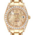 Rolex Pearlmaster 34mm Yellow Gold MOP Diamond Ladies Watch 81158 Box Papers