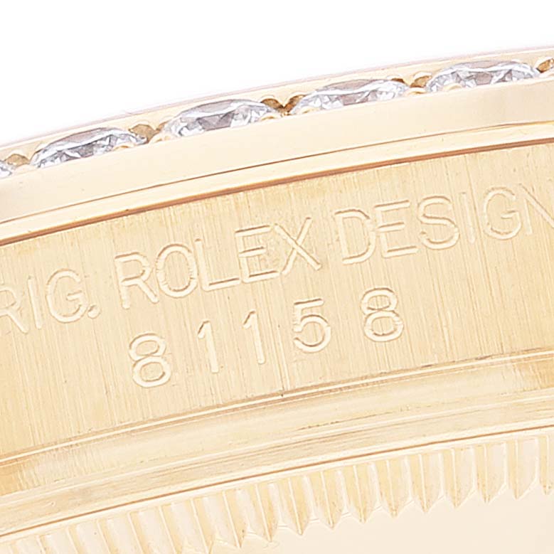 Rolex Pearlmaster 34mm Yellow Gold MOP Diamond Ladies Watch 81158 Box Papers