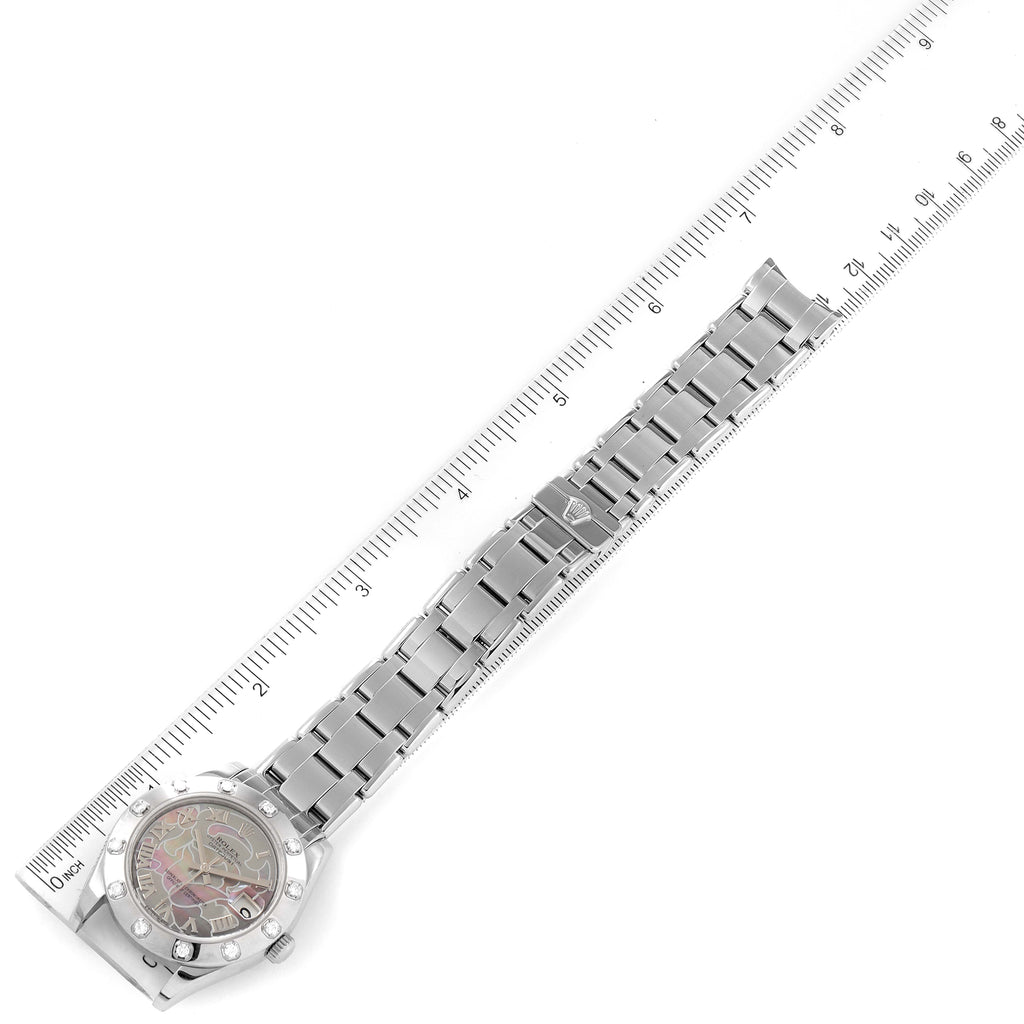 Rolex Pearlmaster Midsize White Gold Mother of Pearl Diamond Ladies Watch 81319 Box Card