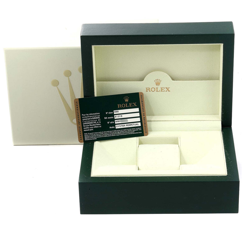 Rolex Pearlmaster Midsize White Gold Mother of Pearl Diamond Ladies Watch 81319 Box Card