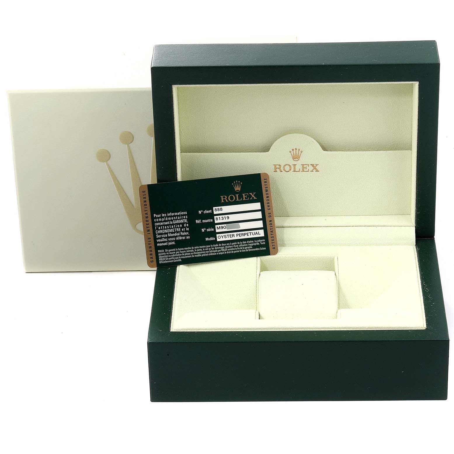 Rolex Pearlmaster Midsize White Gold Mother of Pearl Diamond Ladies Watch 81319 Box Card