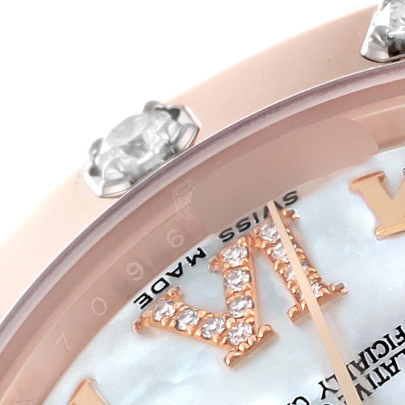 Rolex Pearlmaster Rose Gold Mother of Pearl Diamond Ladies Watch 81315 Box Card