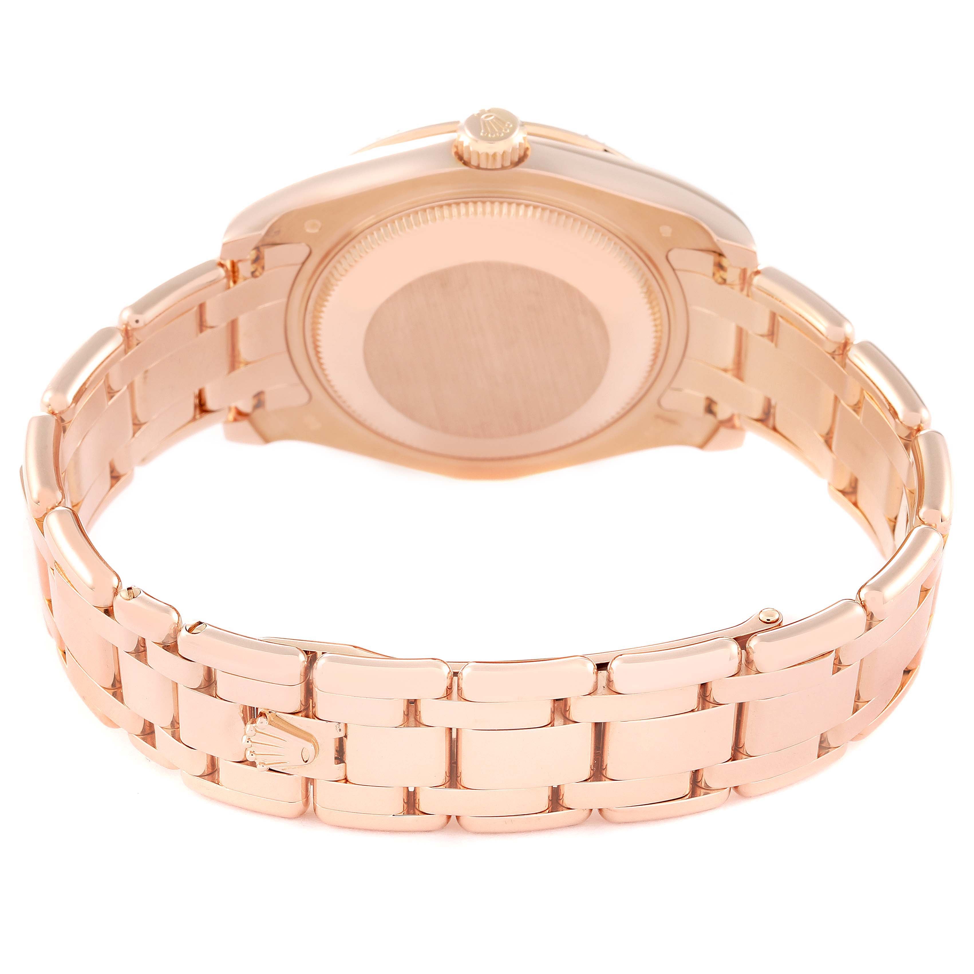 Rolex Pearlmaster Rose Gold Mother of Pearl Diamond Ladies Watch 81315 Box Card