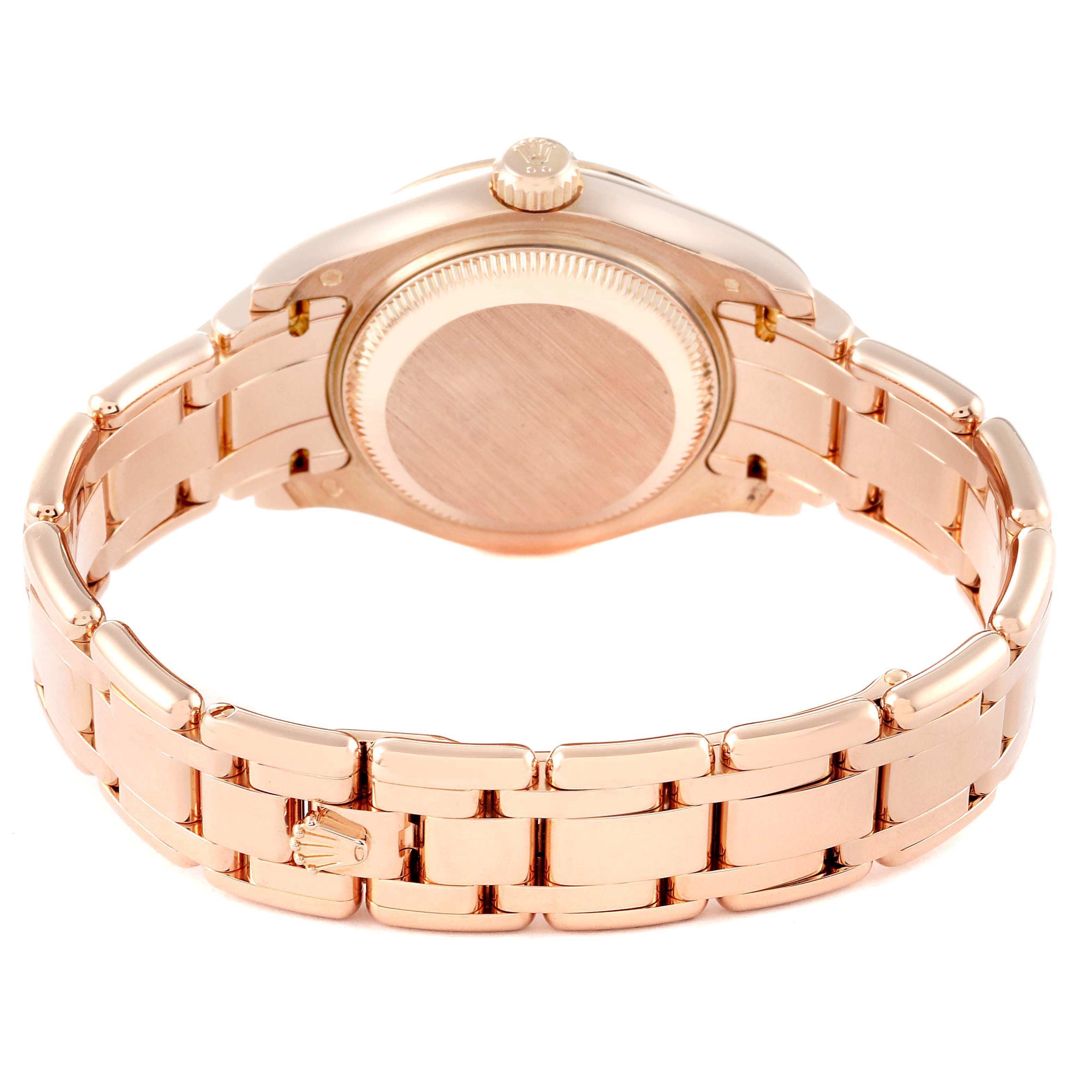 Rolex Pearlmaster Rose Gold Mother of Pearl Diamond Dial Ladies Watch 80315