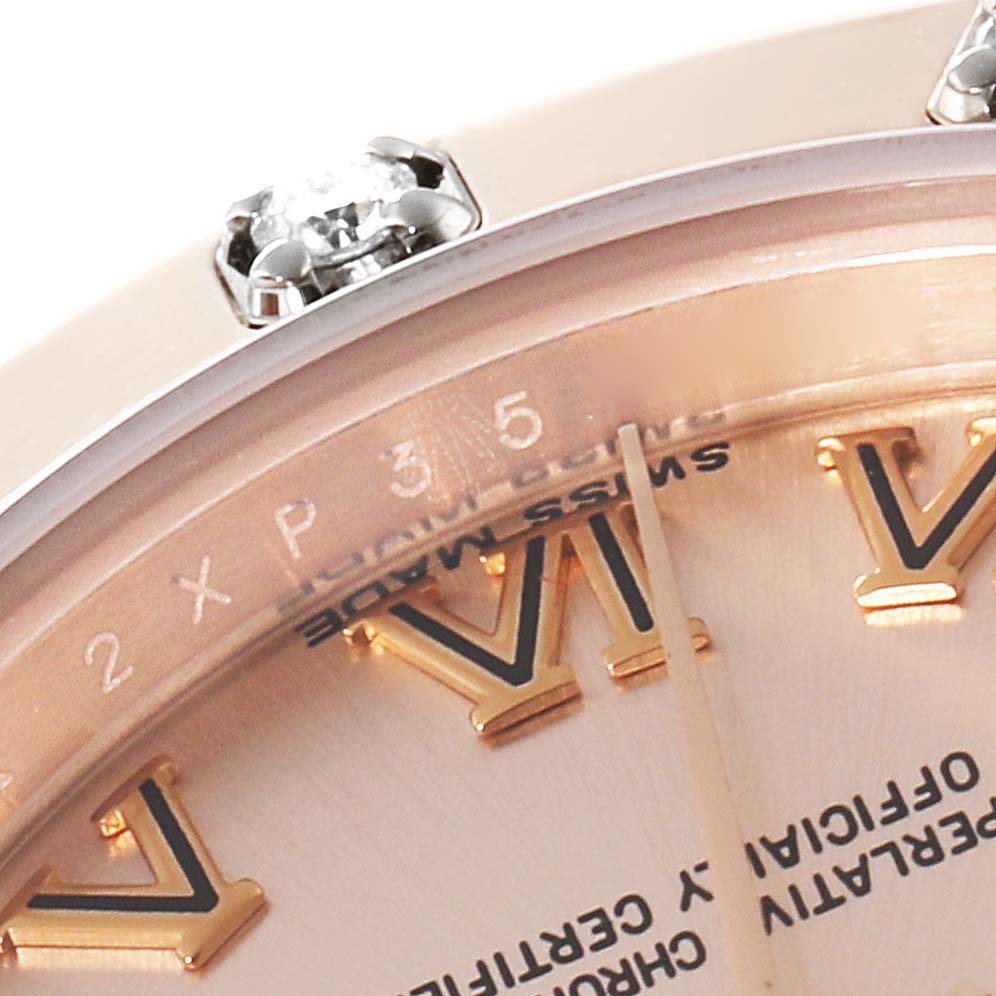 Rolex Pearlmaster Rose Gold Rose Roman Dial Diamond Ladies Watch 80315 Box Card