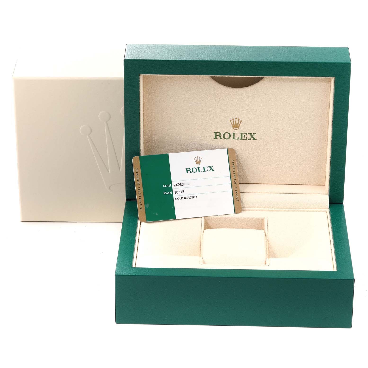 Rolex Pearlmaster Rose Gold Rose Roman Dial Diamond Ladies Watch 80315 Box Card