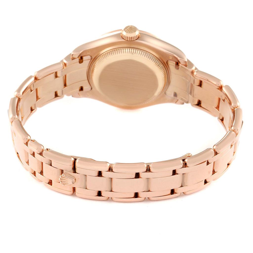 Rolex Pearlmaster Rose Gold Rose Roman Dial Diamond Ladies Watch 80315 Box Card