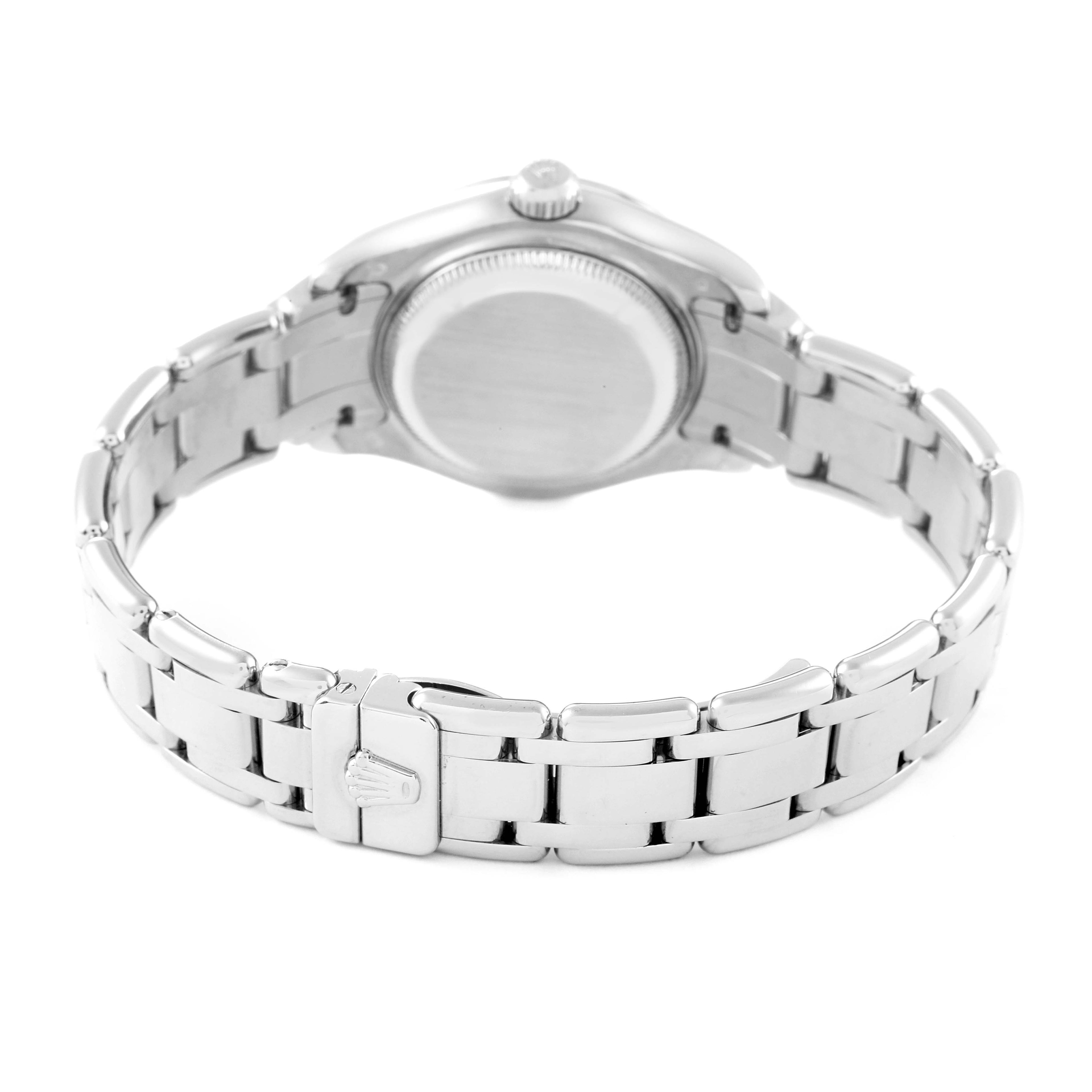 Rolex Pearlmaster White Gold Black Diamond Ladies Watch 80299