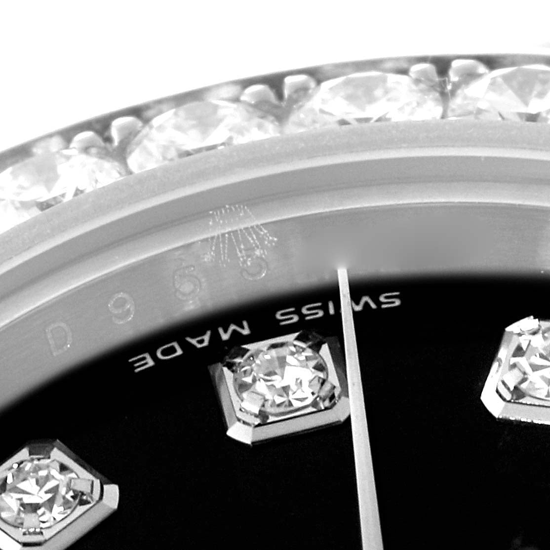Rolex Pearlmaster White Gold Black Diamond Ladies Watch 80299