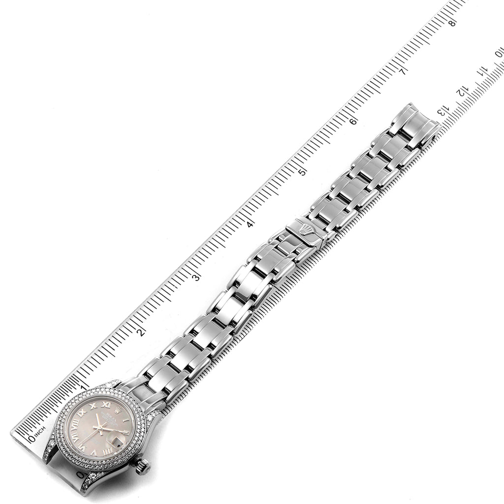 Rolex Pearlmaster White Gold Mother of Pearl Diamond Ladies Watch 69359