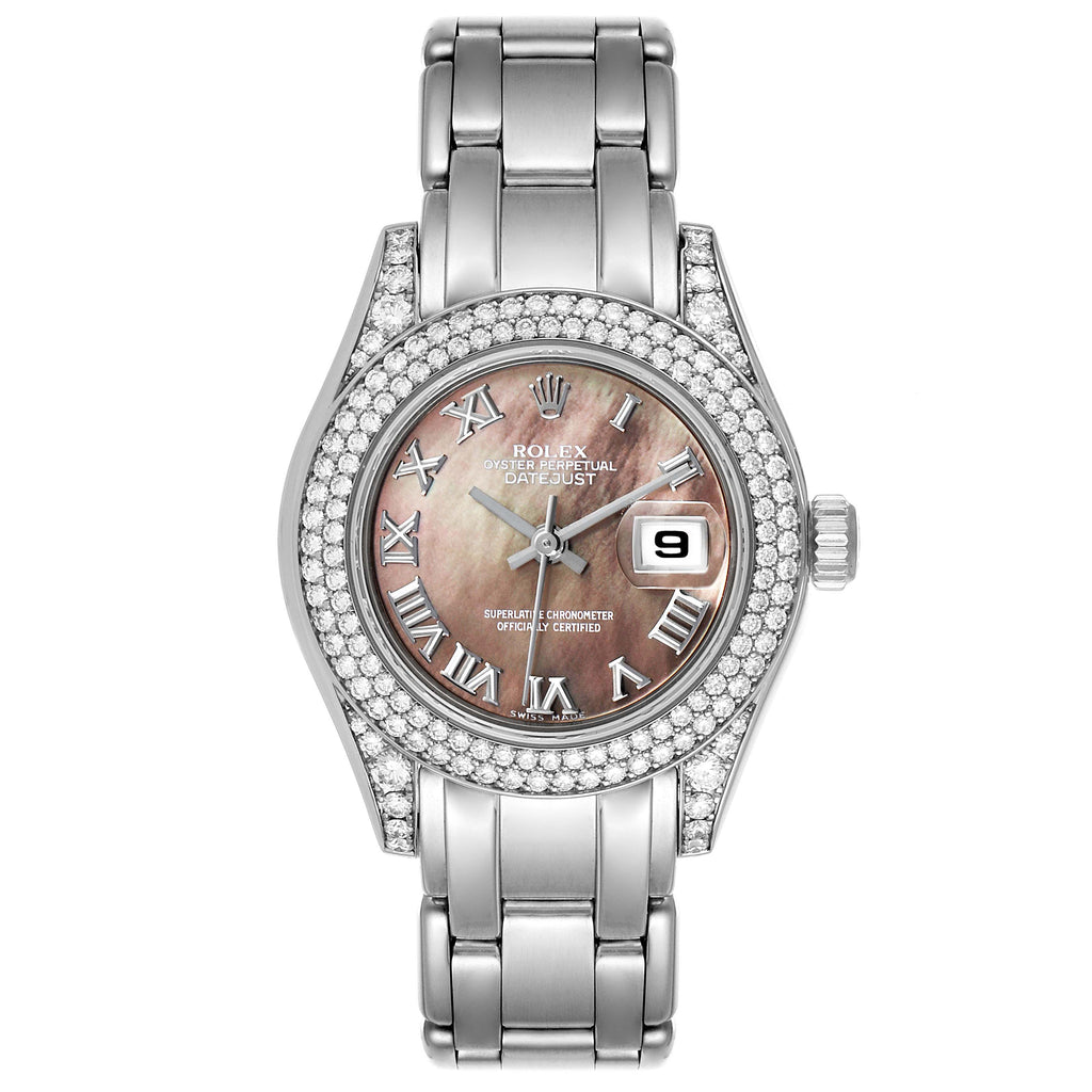 Rolex Pearlmaster White Gold Mother of Pearl Diamond Ladies Watch 69359