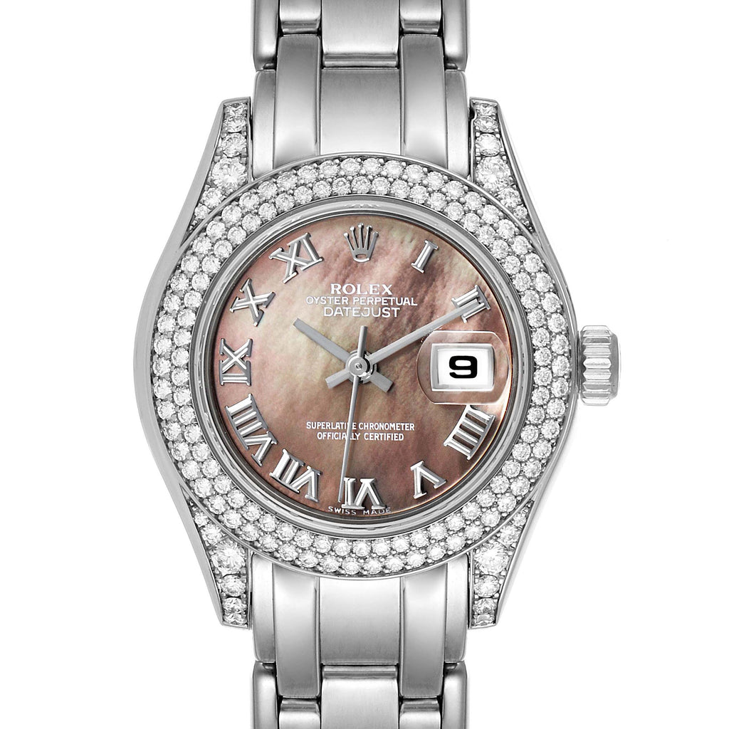 Rolex Pearlmaster White Gold Mother of Pearl Diamond Ladies Watch 69359