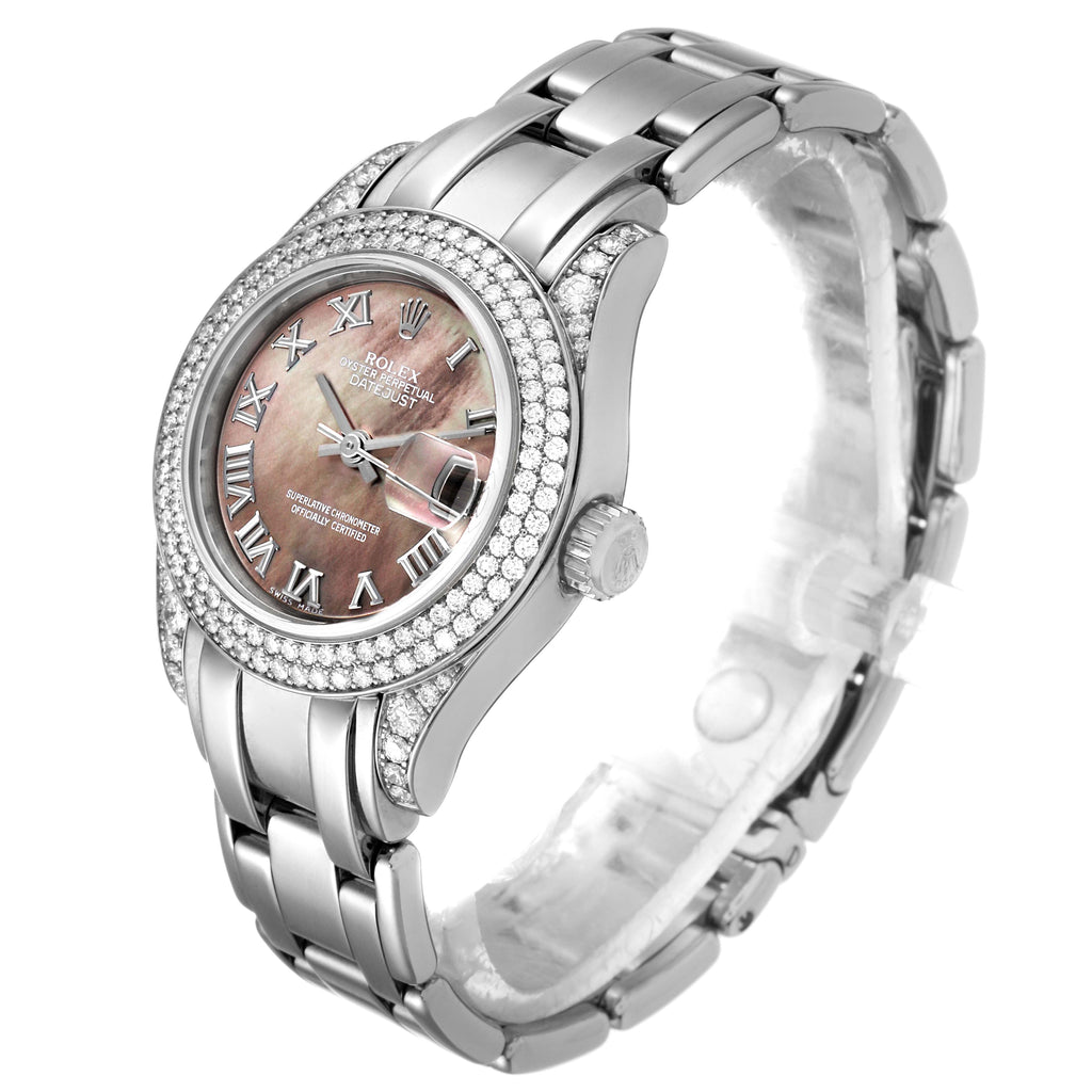 Rolex Pearlmaster White Gold Mother of Pearl Diamond Ladies Watch 69359
