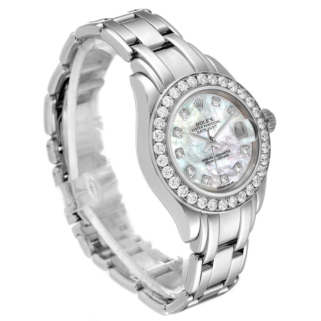 Rolex Pearlmaster White Gold MOP Diamond Ladies Watch 80299