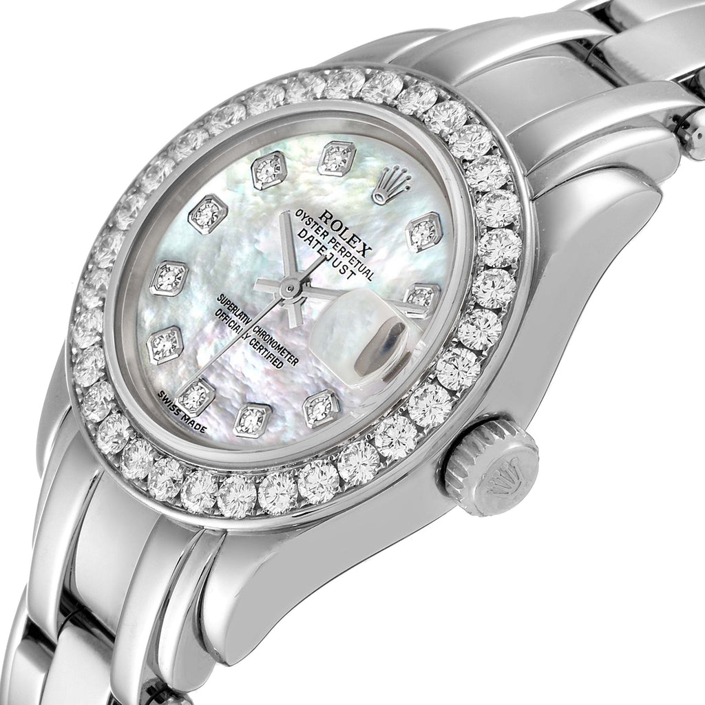 Rolex Pearlmaster White Gold MOP Diamond Ladies Watch 80299