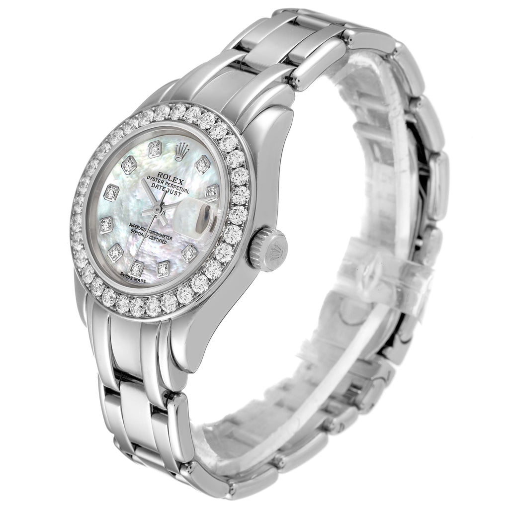 Rolex Pearlmaster White Gold MOP Diamond Ladies Watch 80299