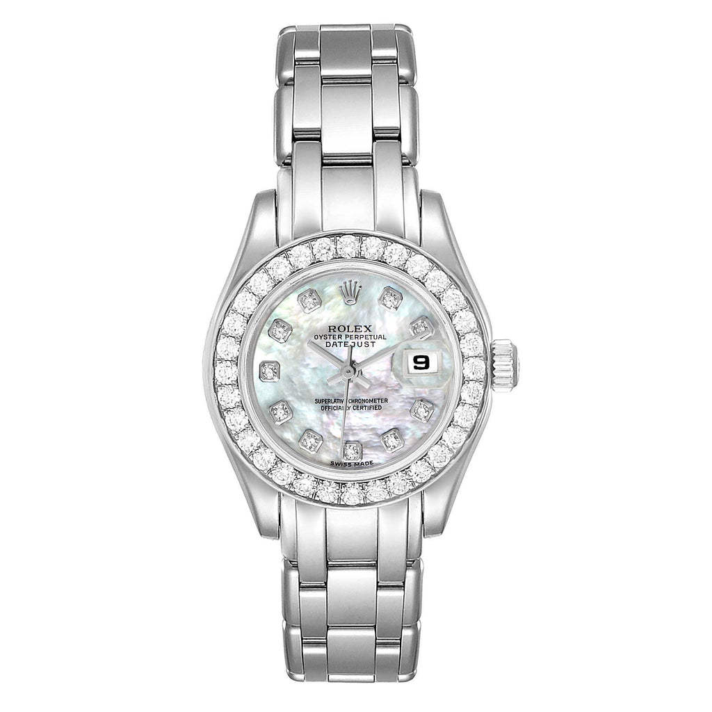 Rolex Pearlmaster White Gold MOP Diamond Ladies Watch 80299