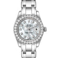 Rolex Pearlmaster  White Gold MOP Diamond Ladies Watch 80299 Papers