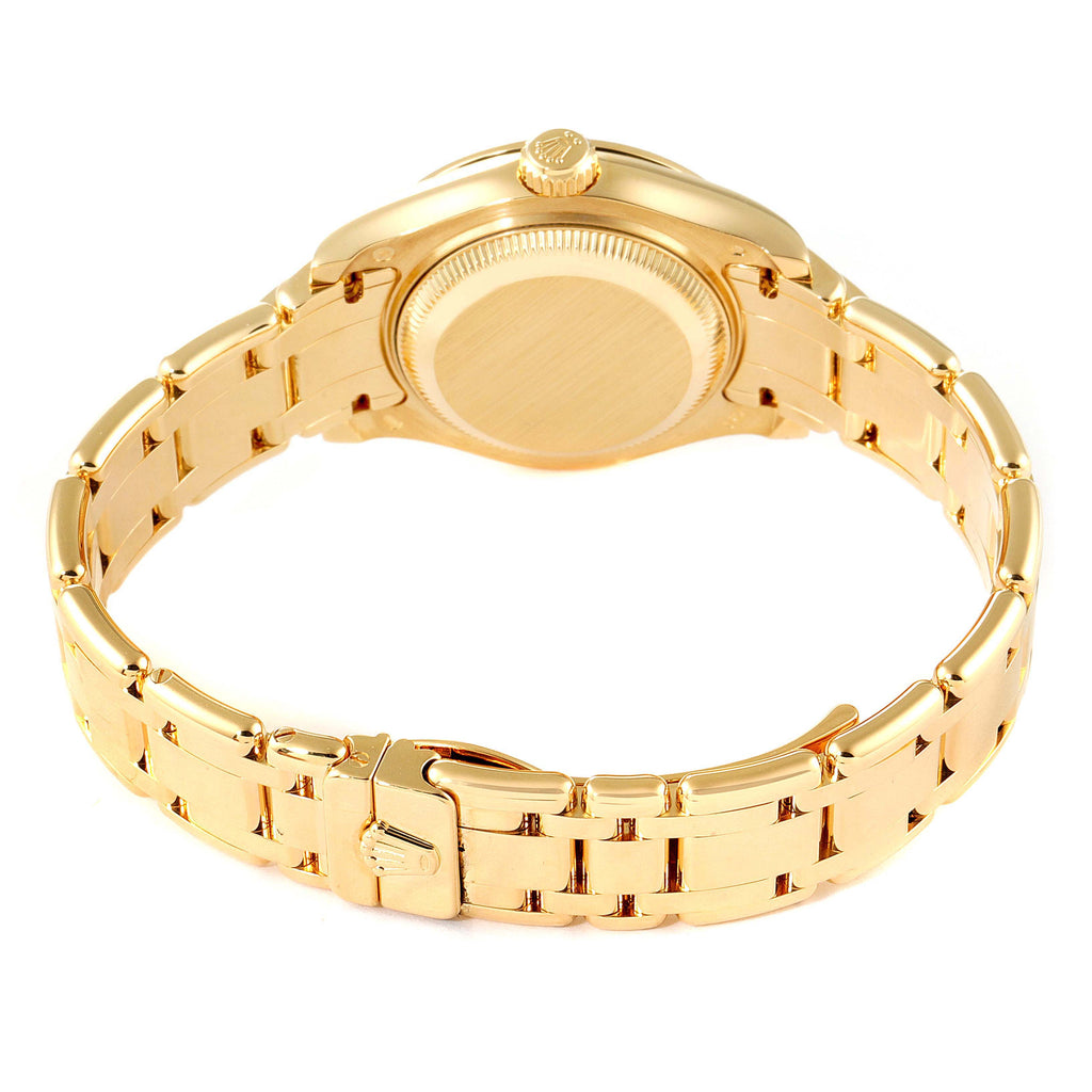 Rolex Pearlmaster Yellow Gold MOP Diamond Ladies Watch 80298 Box Card