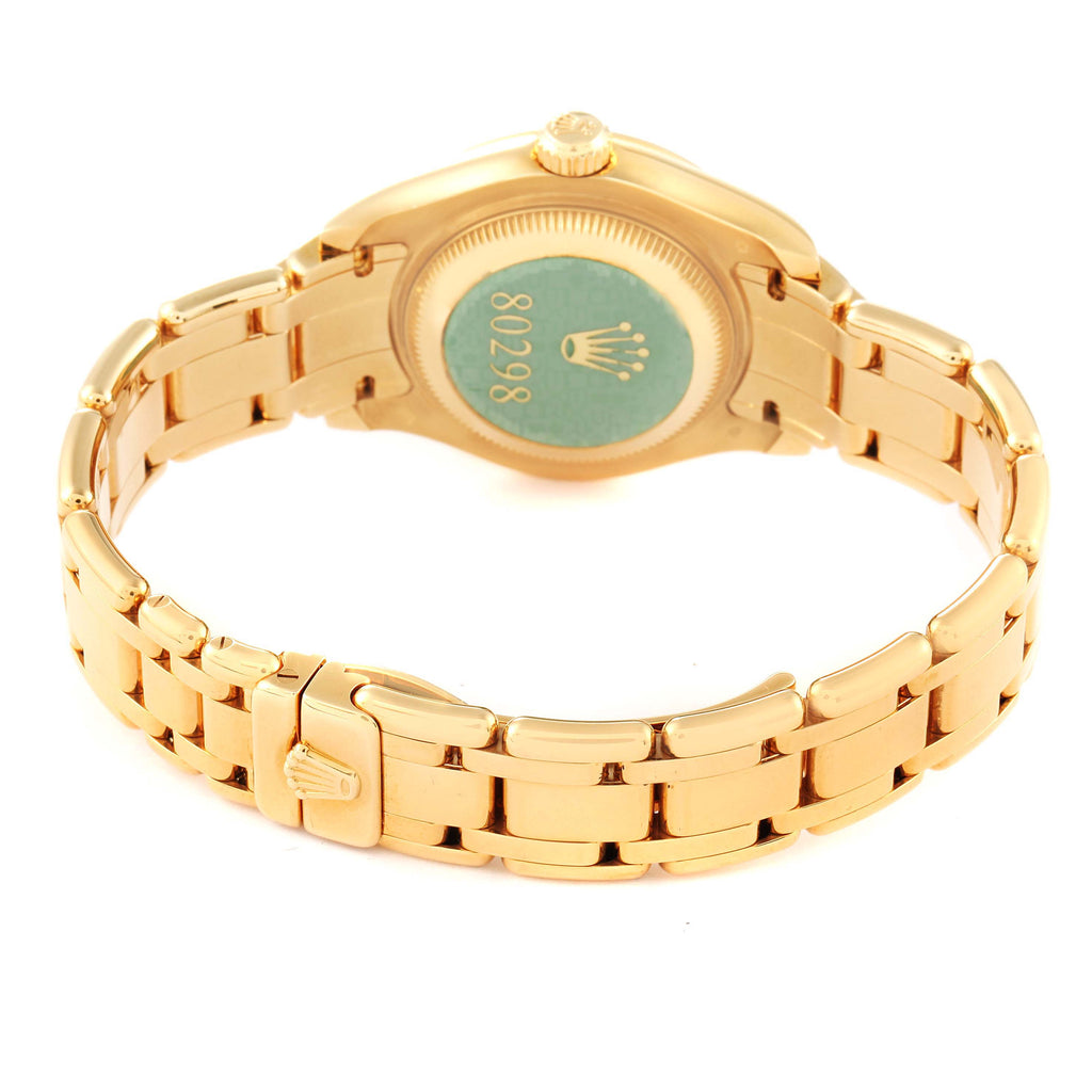 Rolex Pearlmaster Yellow Gold MOP Diamond Ladies Watch 80298 NOS