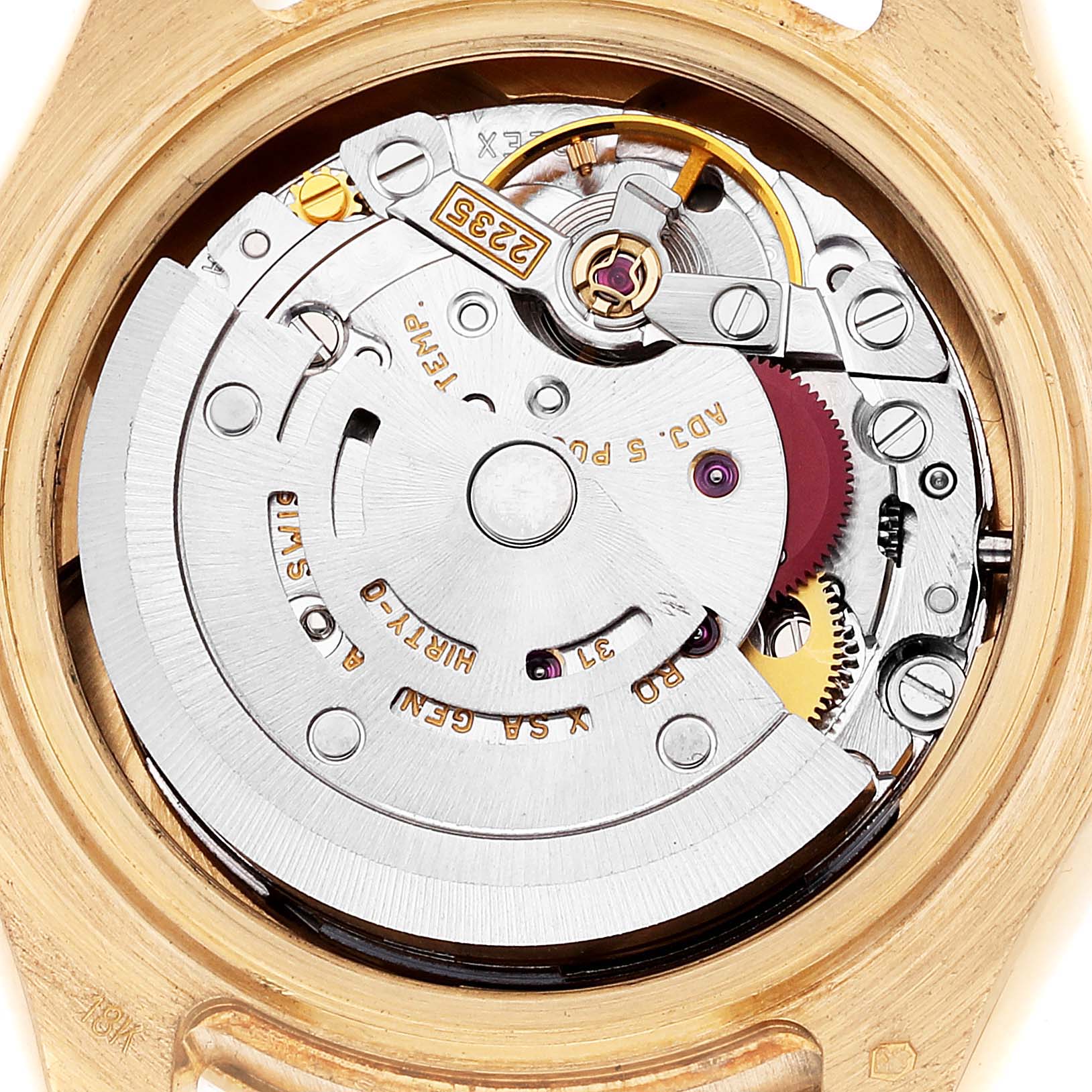 Rolex Pearlmaster Yellow Gold Mother of Pearl Diamond Pink Sapphire Ladies Watch 80308