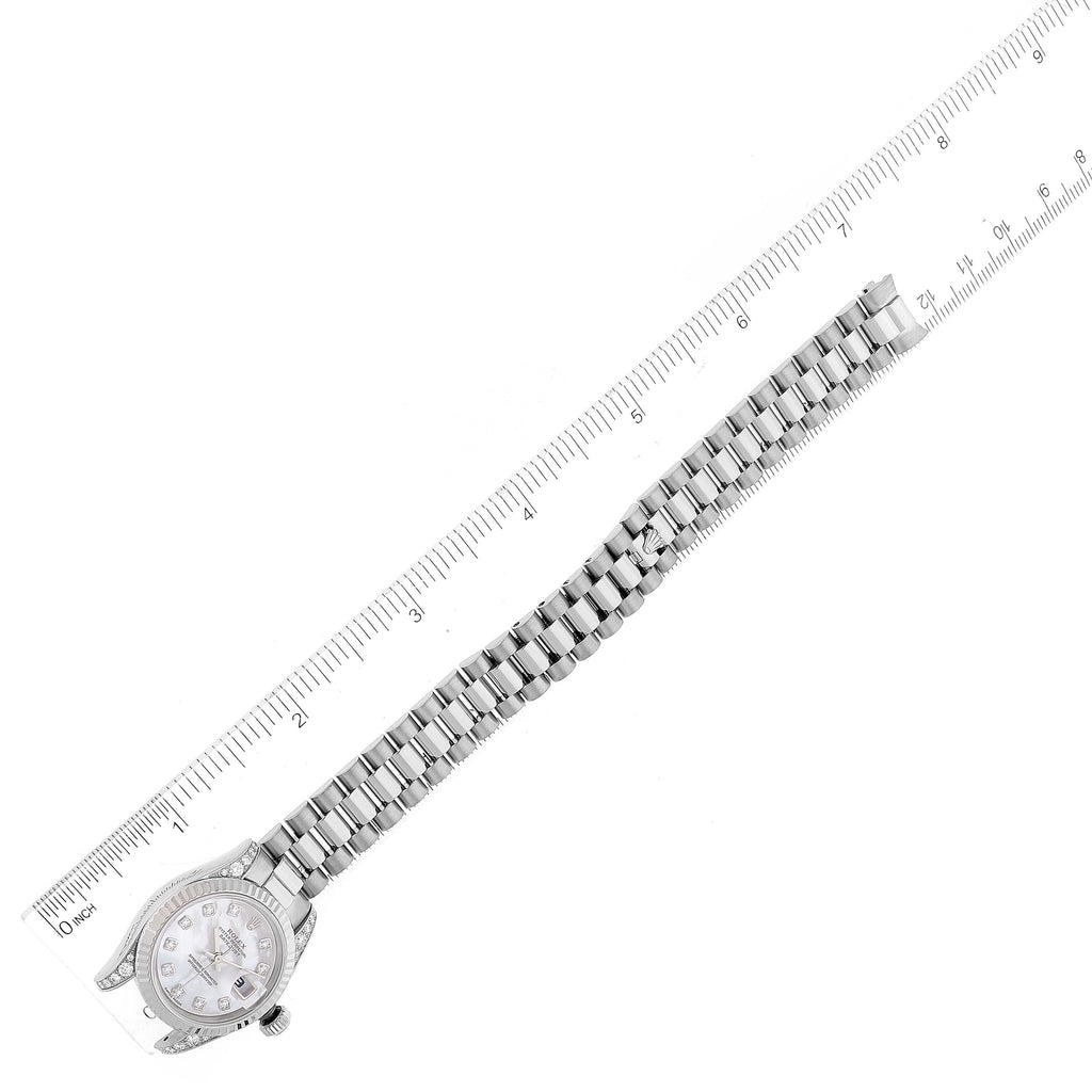 Rolex President White Gold Mother of Pearl Diamond Ladies Watch 179239