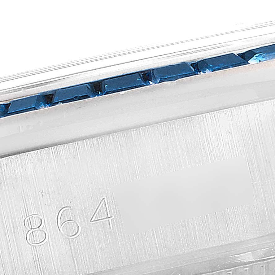 Rolex President White Gold Diamond Sapphire Ladies Watch 69119 Box Papers