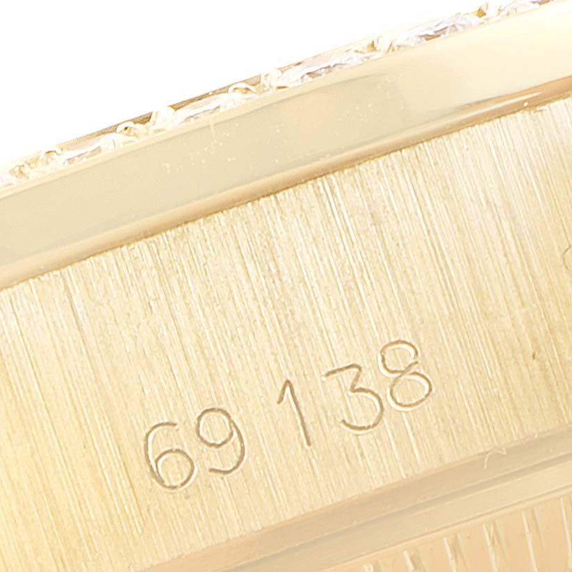 Rolex President Yellow Gold Honeycomb Diamond Dial Ladies Watch 69138 Box Papers