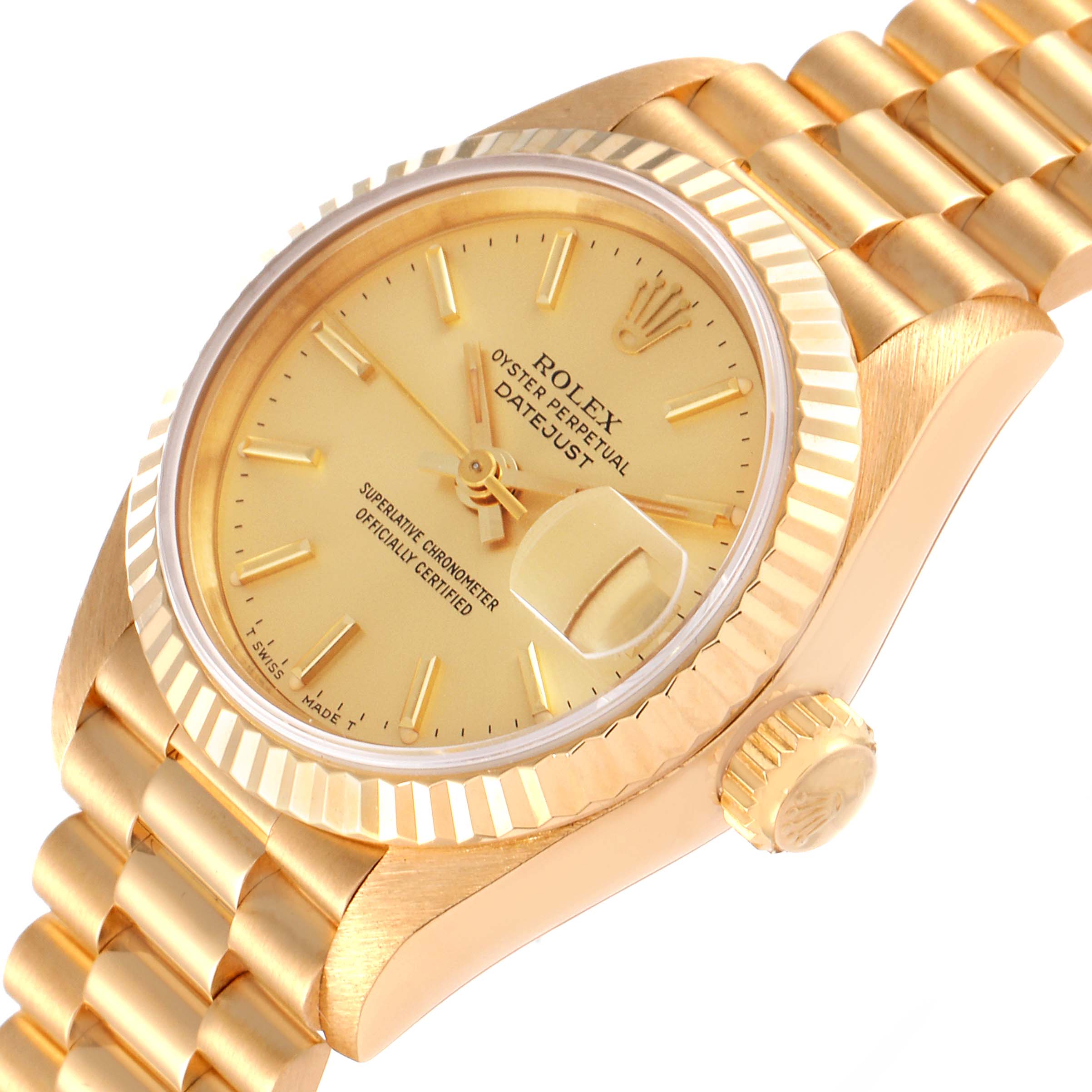 Rolex President Datejust Yellow Gold Ladies Watch 69178 Papers