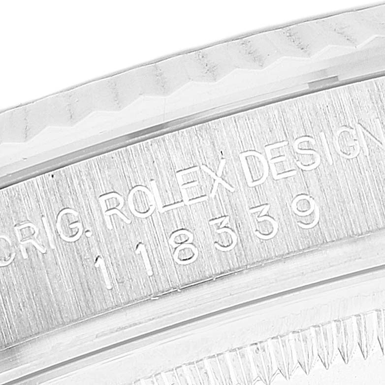 Rolex President Day-Date 18k White Gold Diamond Mens Watch 118339 Box Card