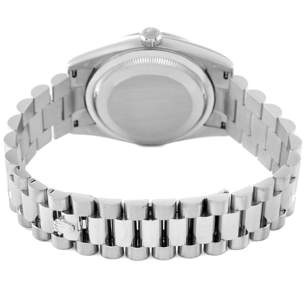 Rolex President Day-Date 18k White Gold Diamond Mens Watch 118339 Box Card