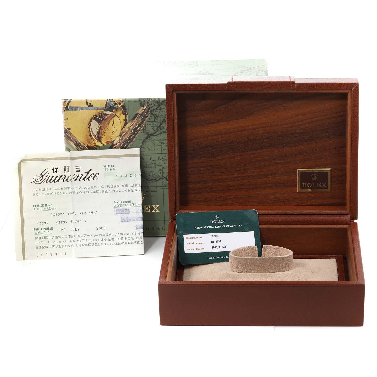 Rolex President Day-Date 18k White Gold Diamond Mens Watch 118339 Box Papers