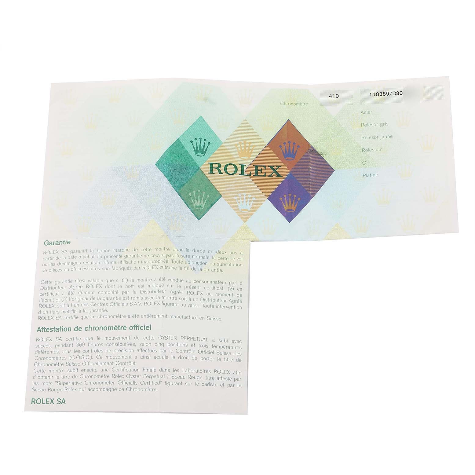 Rolex President Day-Date White Gold Myriad Diamond Mens Watch 118389 Box Papers