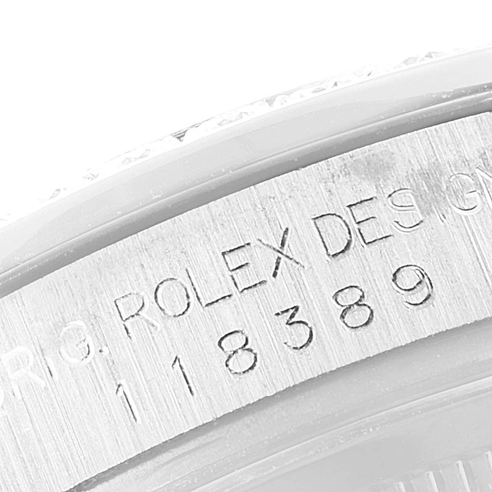 Rolex President Day-Date 18k White Gold MOP Diamond Watch 118389 Box Card