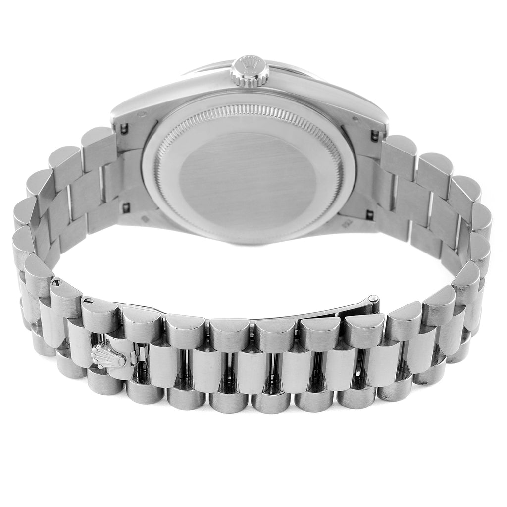 Rolex President Day-Date 18k White Gold MOP Diamond Watch 118389 Box Card