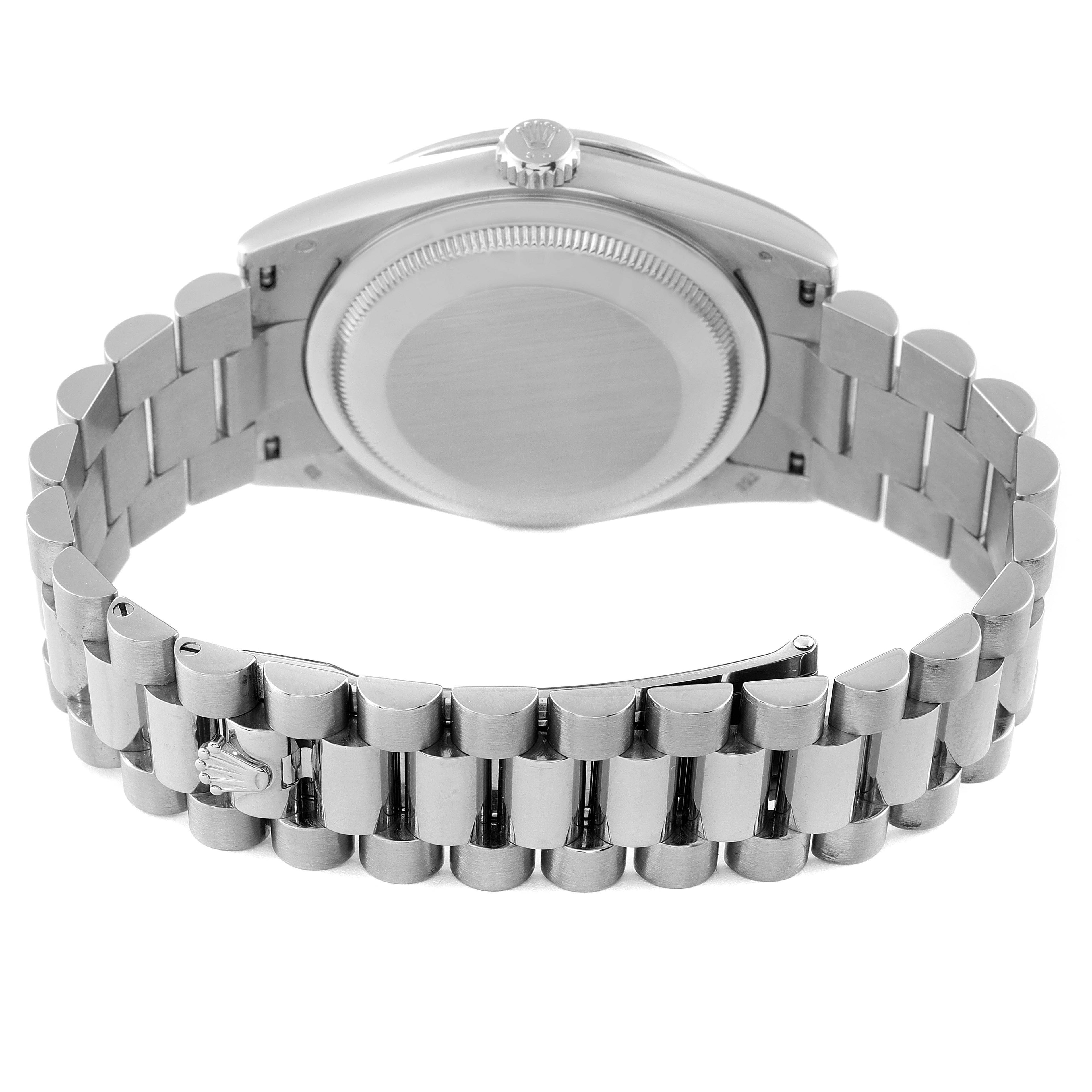 Rolex President Day-Date 18k White Gold MOP Diamond Watch 118389 Box Card