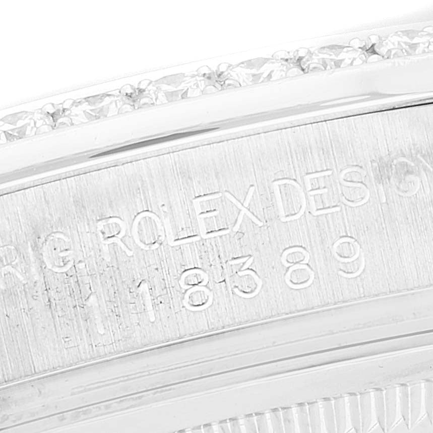 Rolex President Day-Date White Gold Mother of Pearl Diamond Mens Watch 118389 Box Card