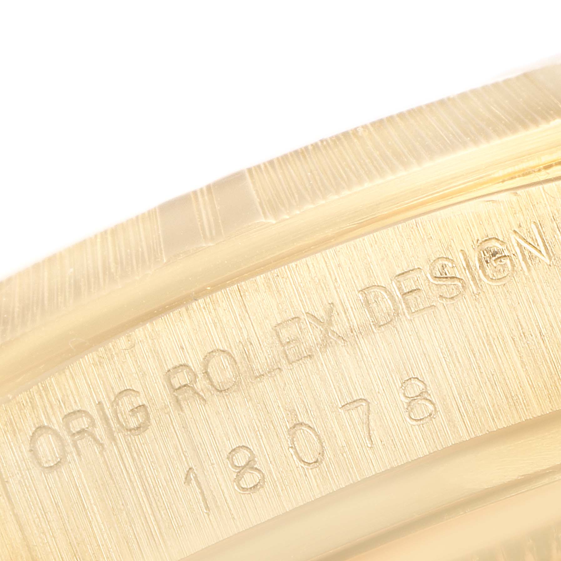 Rolex President Day-Date 18k Yellow Gold Bark Finish Mens Watch 18078