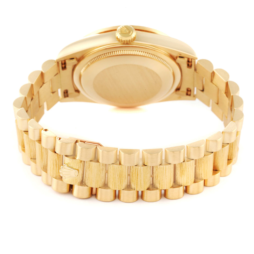 Rolex President Day-Date 18K Yellow Gold Diamond Mens Watch 18308 Box Service Papers