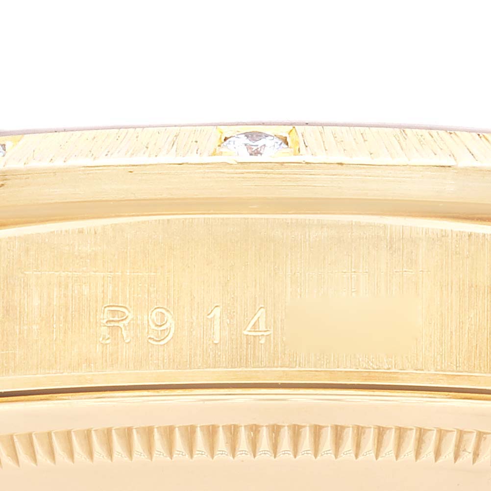 Rolex President Day-Date 18K Yellow Gold Diamond Mens Watch 18308 Box Service Papers