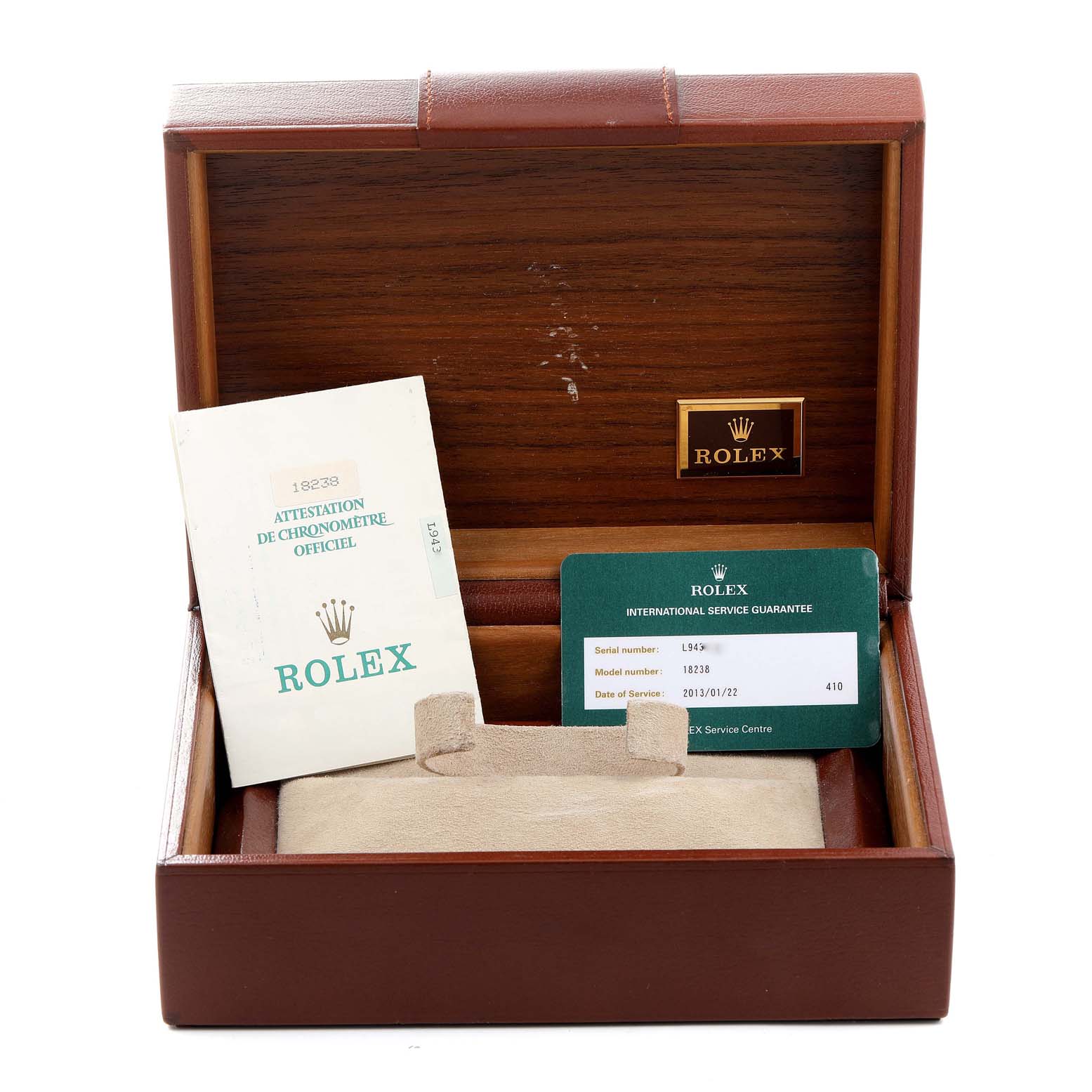 Rolex President Day-Date 18k Yellow Gold White Dial Mens Watch 18238 Box Papers