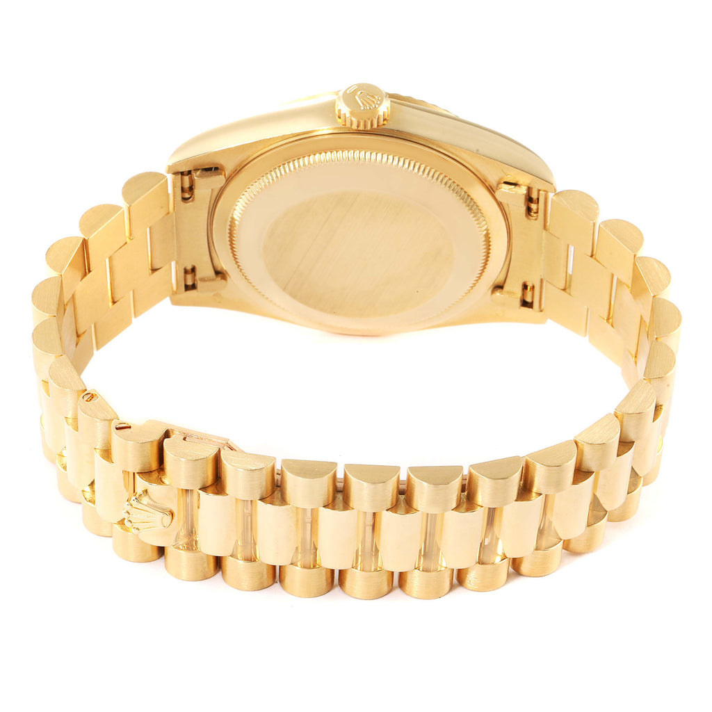 Rolex President Day-Date 18k Yellow Gold White Dial Mens Watch 18238 Box Papers