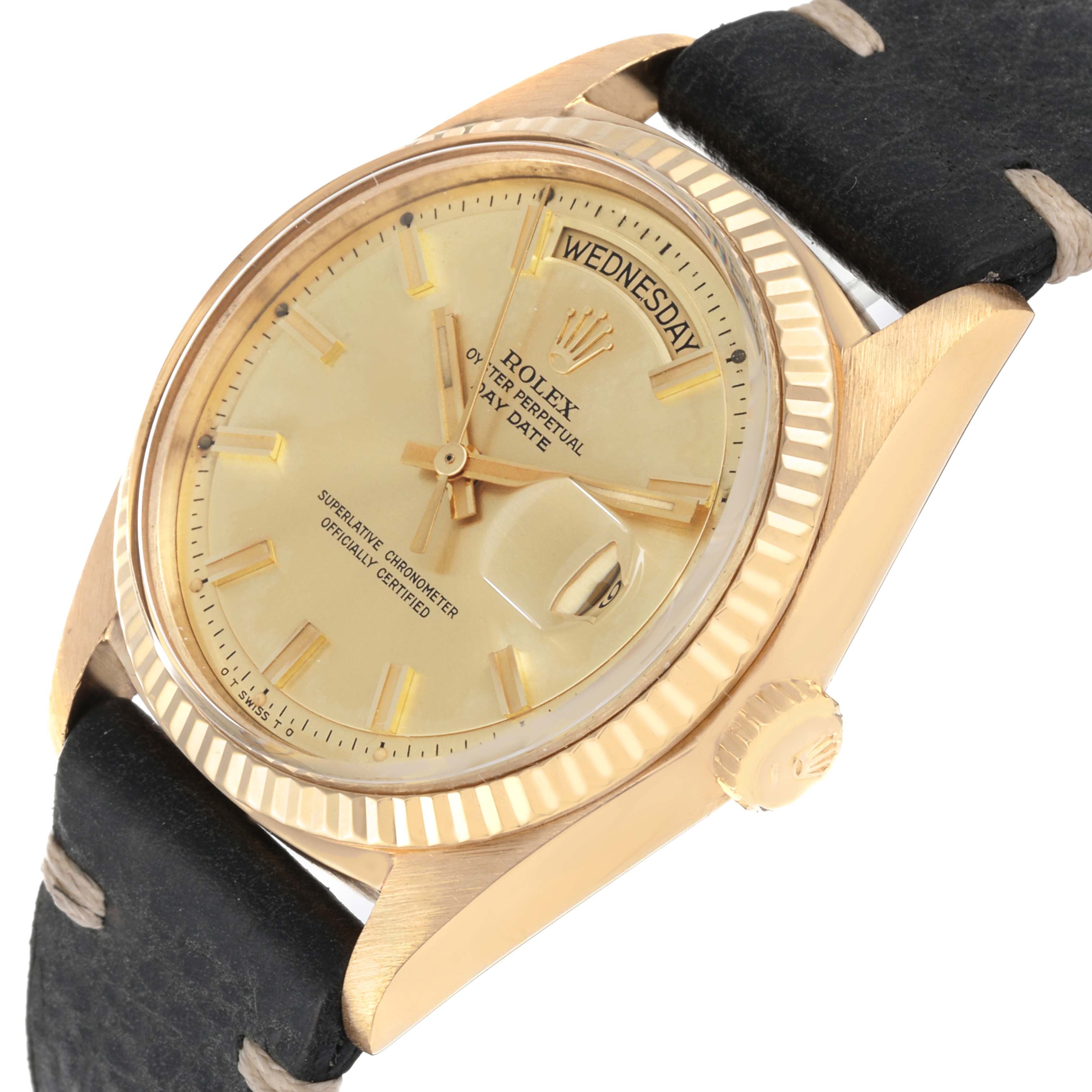 Rolex Day-Date Yellow Gold Wide Boy Sigma Dial Vintage Mens Watch 1803